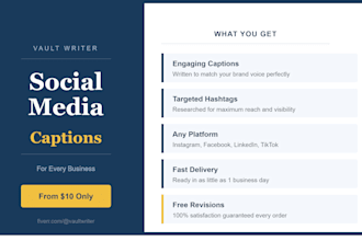 write engaging social media captions for your business
