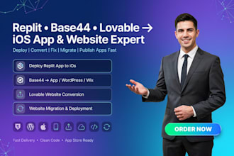 deploy replit app to ios convert base44 website to app lovable to wordpress wix