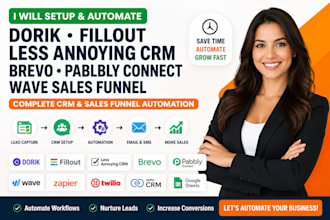 setup dorik fillout less annoying CRM brevo pabbly connect wave sales funnel