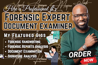 do forensic document authentication, metadata analysis, examination of documents