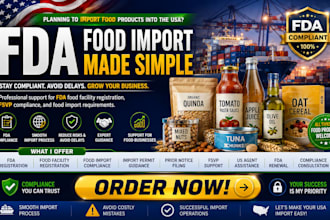 handle fda food facility registration, fsvp and USA food import compliance