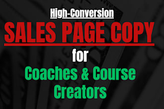 write sales page copy for your online course landing page