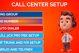 setup 3cx pbx sip trunk did number inbound and outbound call center