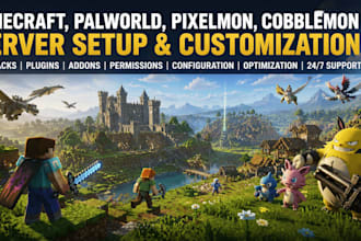 setup palworld server pixelmon cobblemon minecraft modpack plugins addons fabric