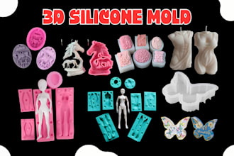 create 3d printable silicone mold design injection mold plastic mold candle mold