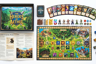 do board game design card layout tabletop rulebook box