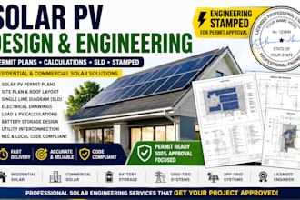 provide engineering stamped solar pv permit packages and sld drawings