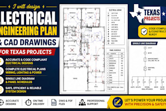 design electrical engineering plan and cad drawings for texas projects