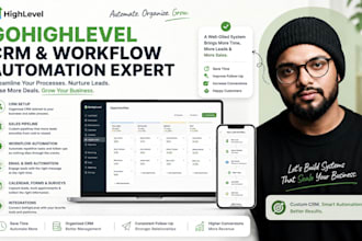 setup gohighlevel CRM, workflow automation and sales pipeline