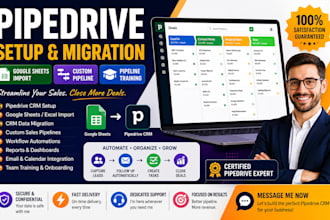 pipedrive setup and migration google sheets import pipeline training