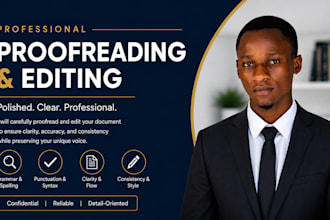 professionally proofread, check your spelling and grammar and edit your document