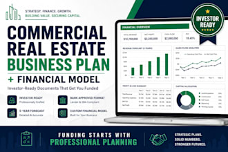 create a commercial real estate business plan and cash flow model