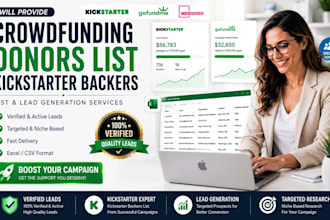 build targeted crowdfunding donors list kickstarter backers list lead generation