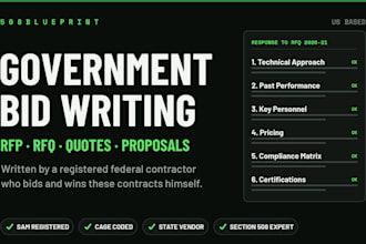 write government contract bid rfp rfq or proposal response