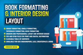 do kindle book formatting, paperback formatting and interior book layout design