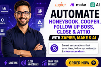 automate honeybook cooper followup boss close attio with zapier make and ai