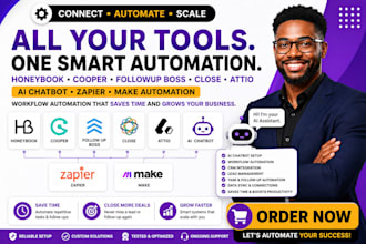 honeybook cooper followup boss close attio ai chatbot zapier make automation