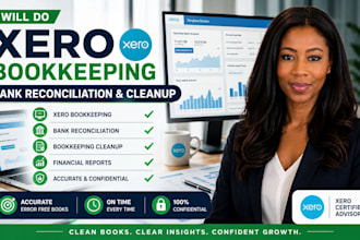 do xero bookkeeping, bank reconciliation and cleanup