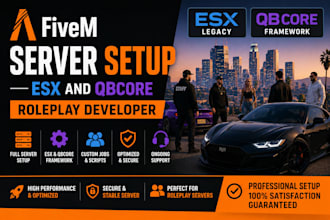 fivem server setup esx and qbcore roleplay developer