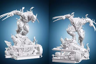 design 3d stylized character 3d character modelling anime figure for printing