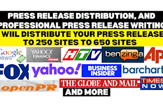 do professional press release distribution and distribute to premium sites