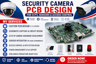 do security camera pcb design for cctv, sensors and access control