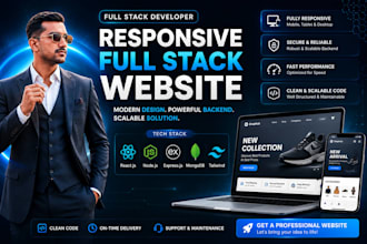 build a responsive full stack website with modern UI design