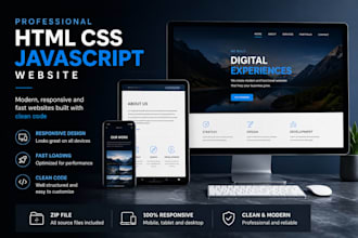 build a responsive HTML CSS javascript website