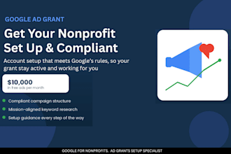 setup google ads grant PPC campaigns for your non profit
