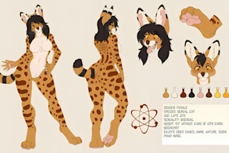 detailed fursona ref sheet anthro furry art nsfw character sheet reference sheet