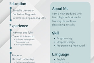 create an eye catching resume and CV for any profession