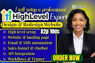 setup gohighlevel CRM automation and lead generation system, gohighlevel website