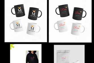 design luxury personalized mug hoodie tote mockup