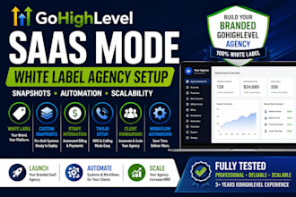 setup gohighlevel saas mode, snapshots and white label agency