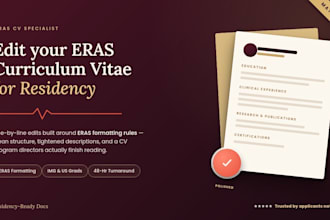 edit your eras curriculum vitae for residency