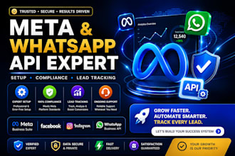 set up meta business suite, whatsapp API, lead tracking and meta pixel