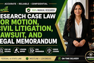 research case law for motion civil litigation lawsuit case brief legal drafting