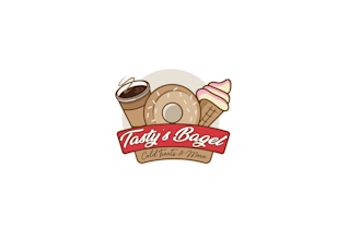 design bagel coffee ice cream shop logo