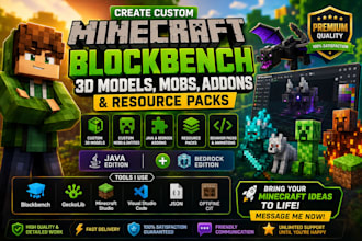 create minecraft blockbench 3d model mob addon resource pack java bedrock