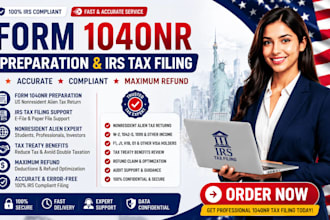 prepare form 1040nr US nonresident tax return and irs tax filing