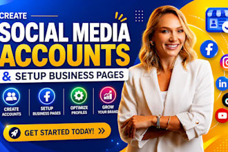 create social media accounts and setup business pages