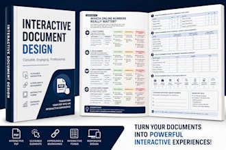 design interactive pdf fillable PDF forms, clickable , workbook ebook