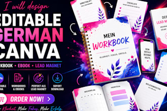 design editable german canva workbook canva ebook design lead magnet