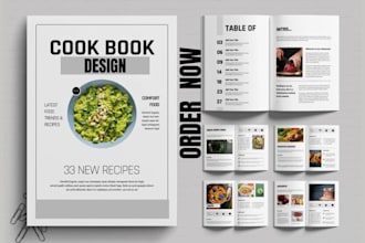 cookbook cover, recipe book cover, cookbook interior and formatting design