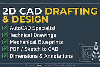 be your 2d cad designer and autocad drafting specialist
