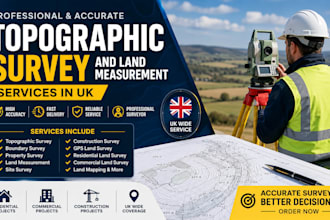 perform topographic survey and land measurement services in UK