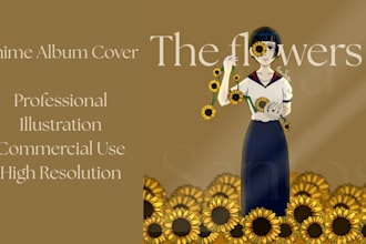 create a professional anime album and single cover illustration