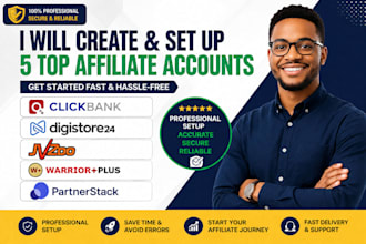 create and setup clickbank digistore24 jvzoo warriorplus amazon accounts
