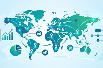 create infographic map, business map and presentation map illustration
