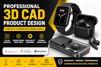 design smartwatch, earbuds power bank speaker in fusion 360 3d cad